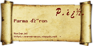 Parma Áron névjegykártya